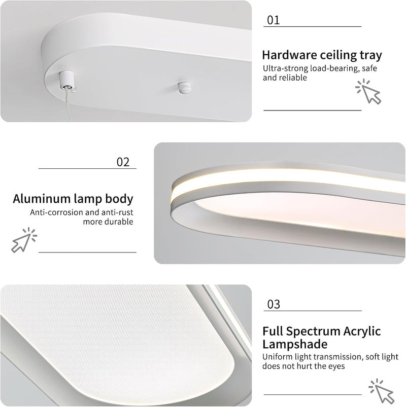 Modern Linear Pendant Light with Remote Control