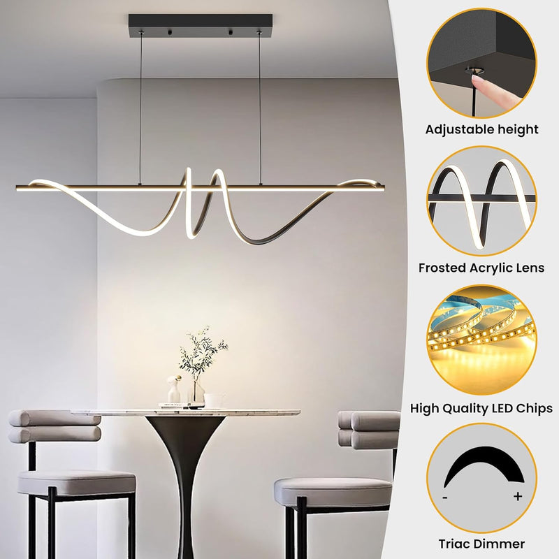 Modern Linear Pendant Light with Remote Control