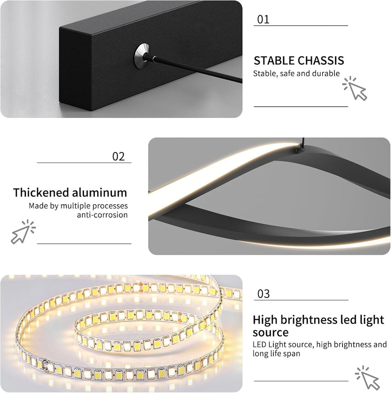 Modern Linear Pendant Light with Remote Control
