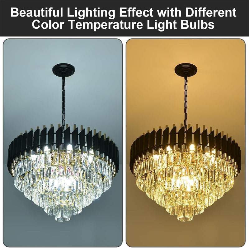 Modern and Crystal Flush Mount Chandelier 7-Light W50CM
