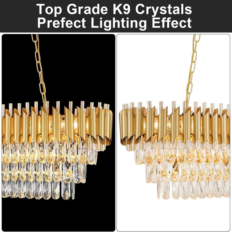 Modern and Crystal Flush Mount Chandelier 7-Light W50CM
