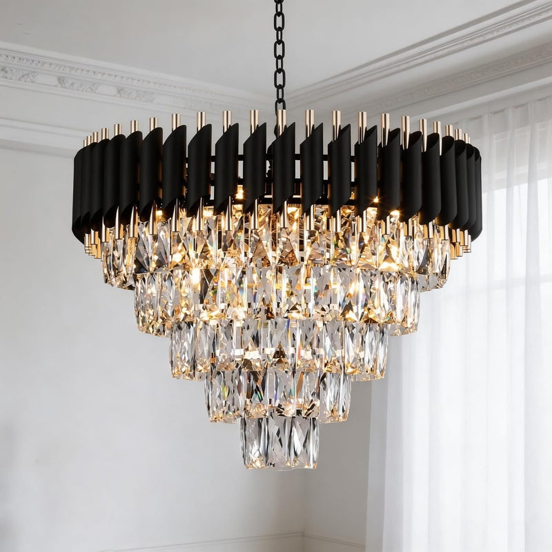 Modern and Crystal Flush Mount Chandelier 7-Light W50CM