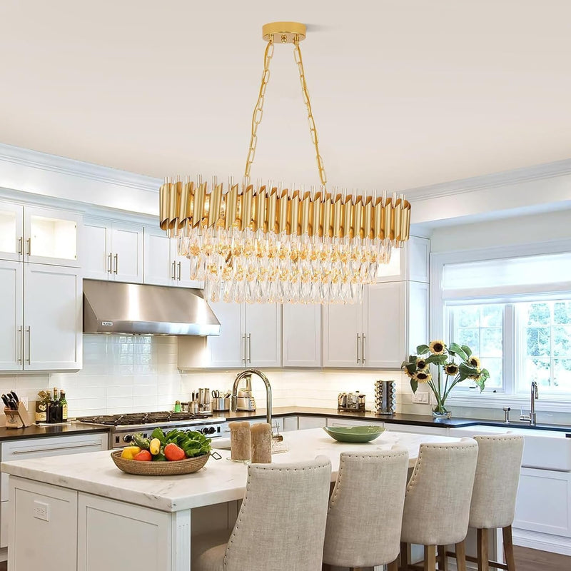 Modern and Crystal Flush Mount Chandelier 7-Light W50CM