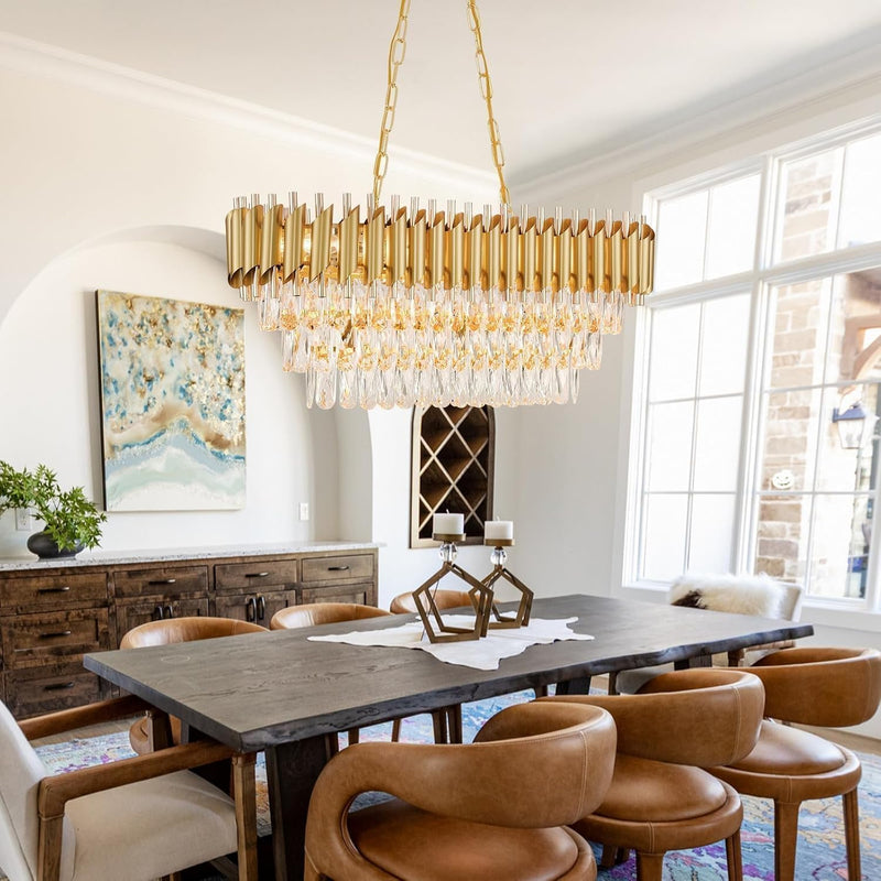 Modern and Crystal Flush Mount Chandelier 7-Light W50CM