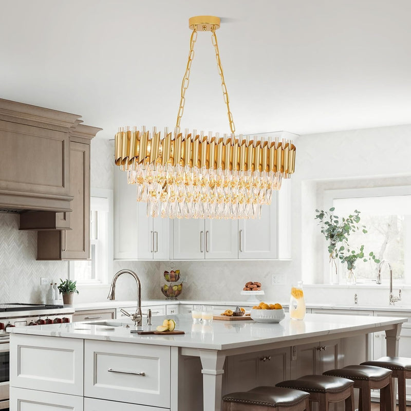 Modern and Crystal Flush Mount Chandelier 7-Light W50CM