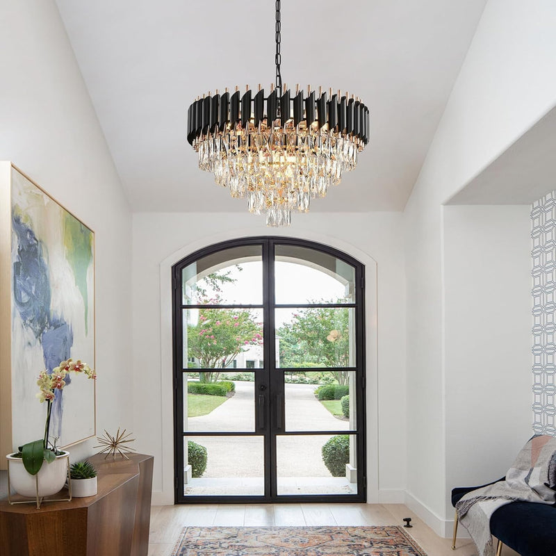 Modern and Crystal Flush Mount Chandelier 7-Light W50CM