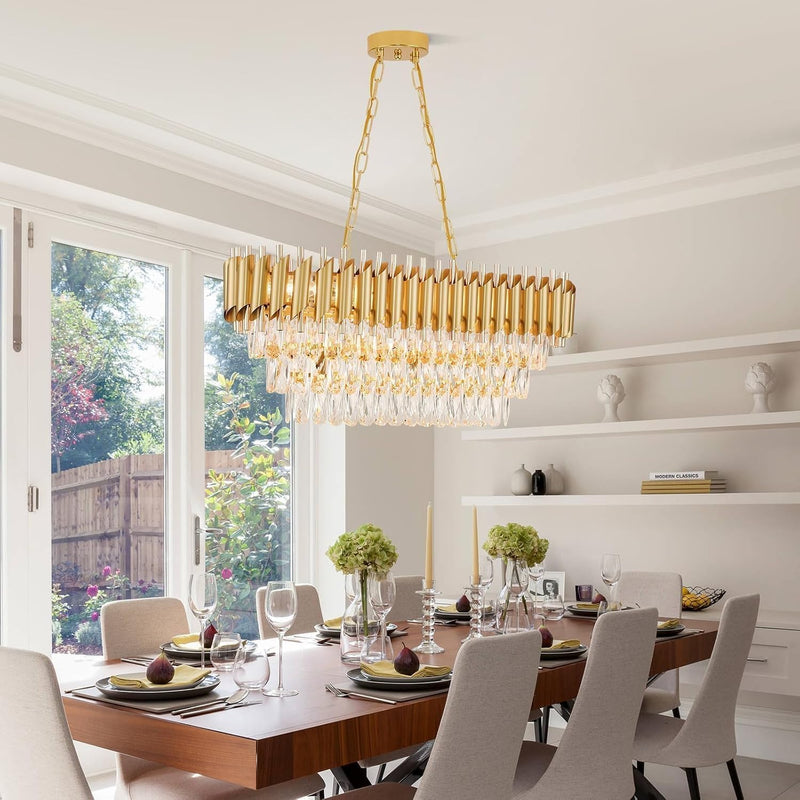 Modern and Crystal Flush Mount Chandelier 7-Light W50CM