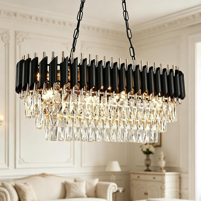 Modern and Crystal Flush Mount Chandelier 7-Light W50CM