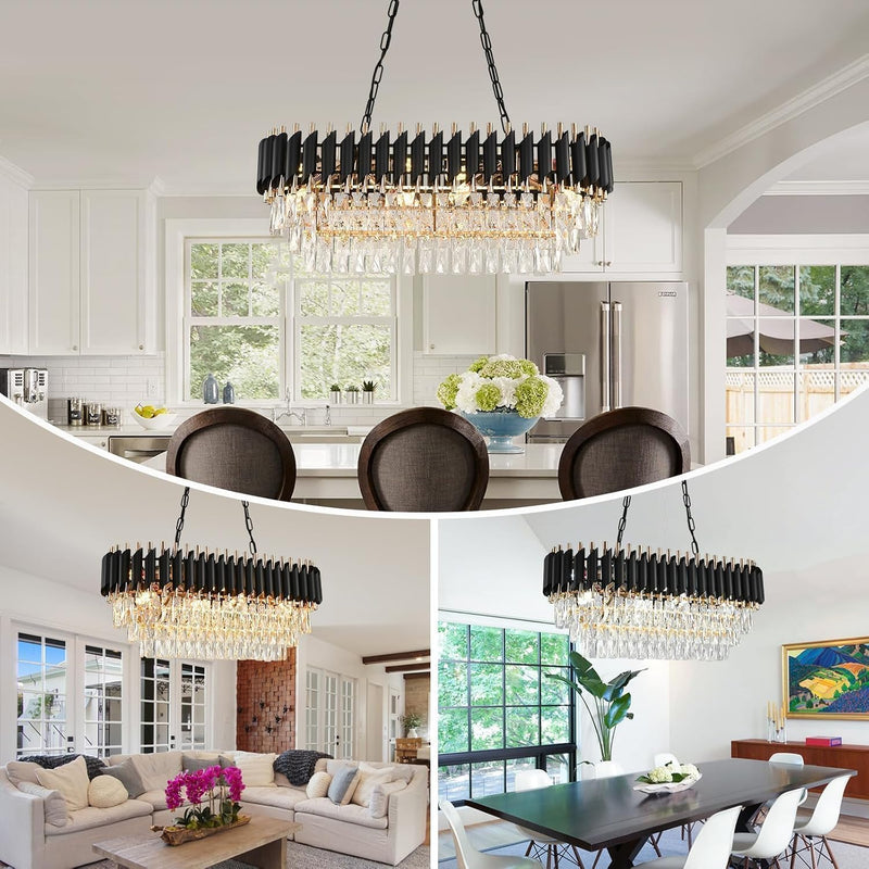 Modern and Crystal Flush Mount Chandelier 7-Light W50CM