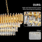 Modern and Crystal Flush Mount Chandelier 7-Light W50CM