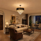 Modern and Crystal Flush Mount Chandelier 7-Light W50CM