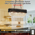 Modern and Crystal Flush Mount Chandelier 7-Light W50CM