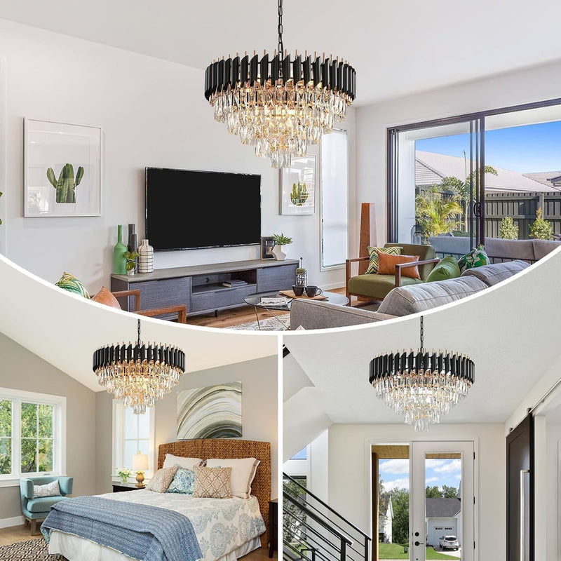 Modern and Crystal Flush Mount Chandelier 7-Light W50CM