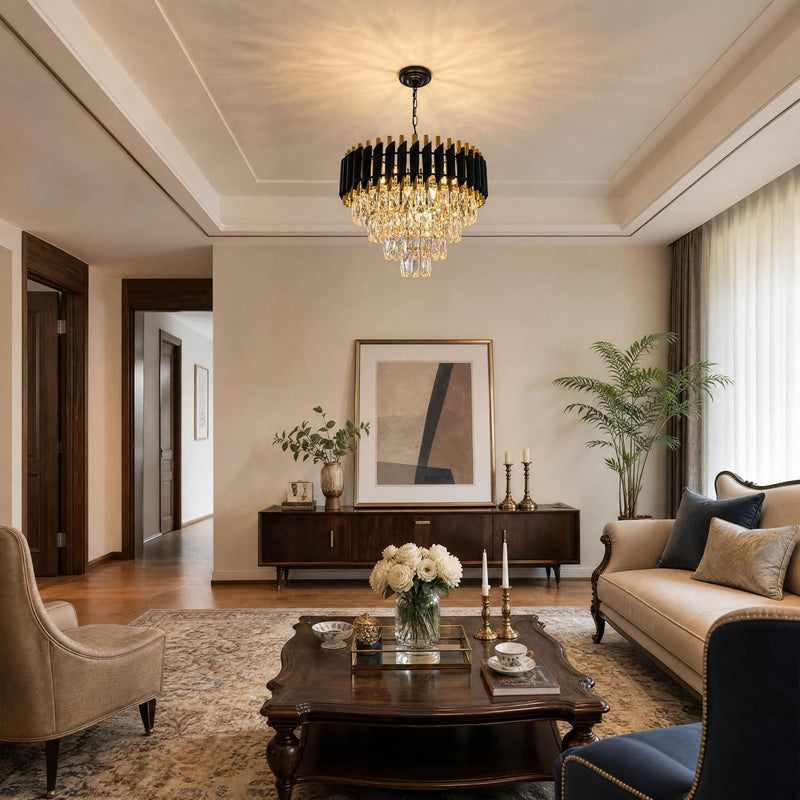 Modern and Crystal Flush Mount Chandelier 7-Light W50CM