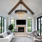 Modern and Crystal Flush Mount Chandelier 7-Light W50CM