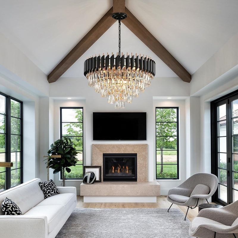 Modern and Crystal Flush Mount Chandelier 7-Light W50CM