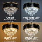Modern and Crystal Flush Mount Chandelier 7-Light W50CM