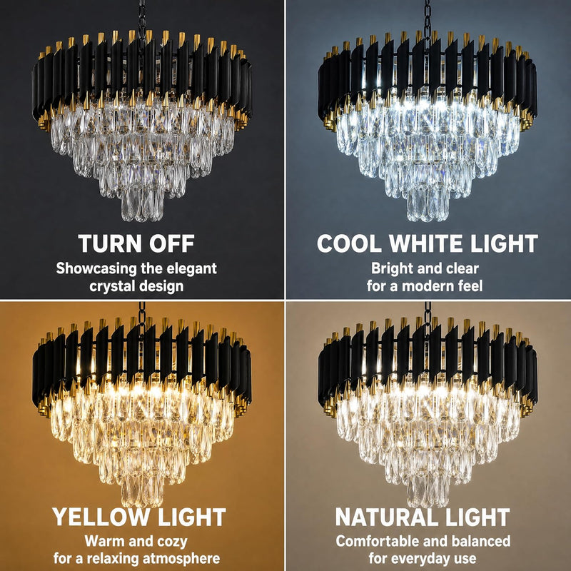 Modern and Crystal Flush Mount Chandelier 7-Light W50CM