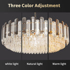 Modern Luxury Round Crystal Chandelier: 40CM 3-Tiers Ceiling