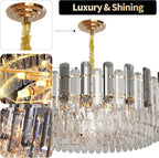 Modern Luxury Round Crystal Chandelier: 40CM 3-Tiers Ceiling