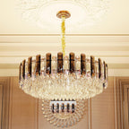 Modern Luxury Round Crystal Chandelier: 40CM 3-Tiers Ceiling