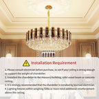 Modern Luxury Round Crystal Chandelier: 40CM 3-Tiers Ceiling