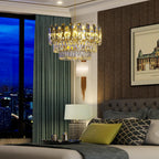 Modern Luxury Round Crystal Chandelier: 40CM 3-Tiers Ceiling