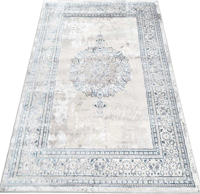 Modern Medallion Moroccan Style Area Rug Plush Living