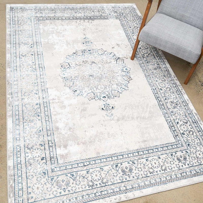 Modern Medallion Moroccan Style Area Rug Plush Living