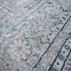 Modern Medallion Style Metallic Big Area Rug Plush