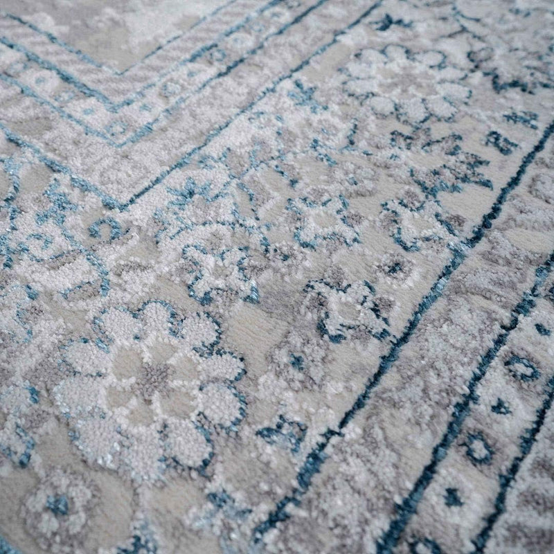 Modern Medallion Style Metallic Big Area Rug Plush