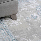 Modern Medallion Style Metallic Big Area Rug Plush