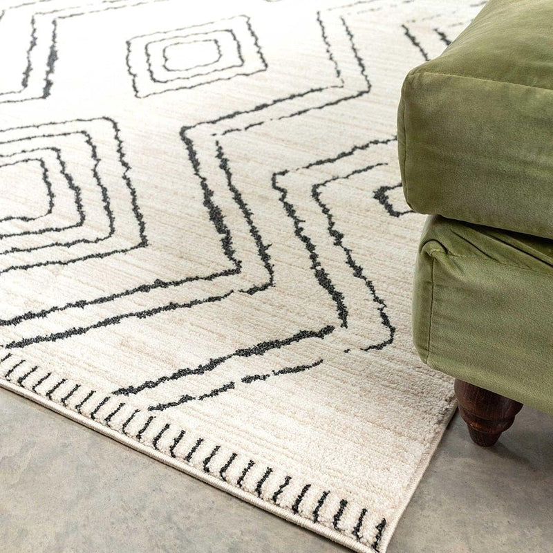 Modern Moroccan Berber Polyester Carpet Rug Tribal Diamond