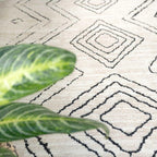 Modern Moroccan Berber Polyester Carpet Rug Tribal Diamond