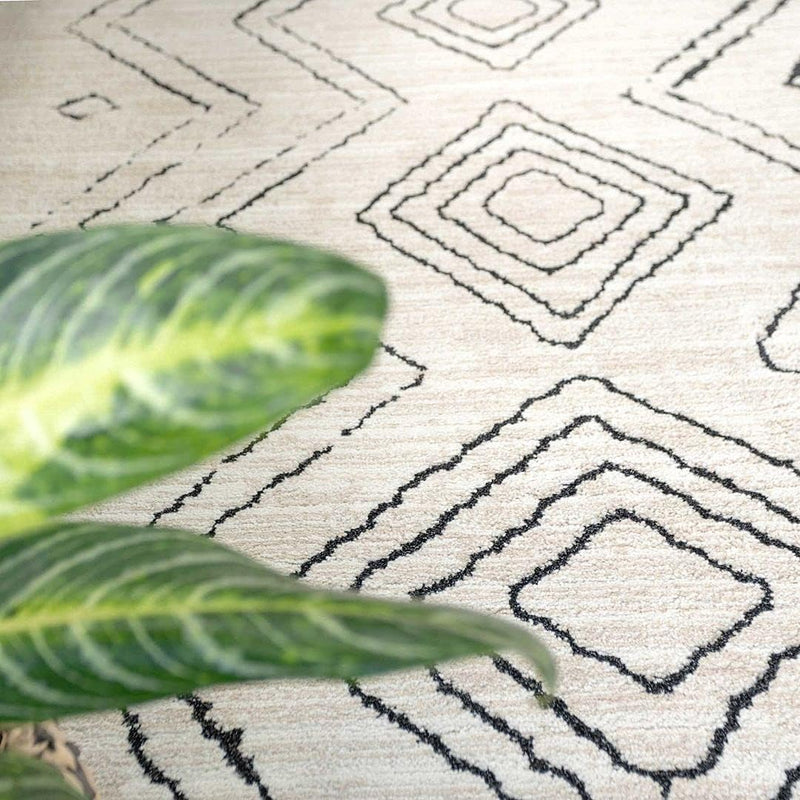 Modern Moroccan Berber Polyester Carpet Rug Tribal Diamond