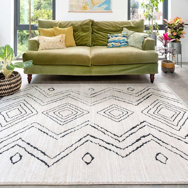 Modern Moroccan Berber Polyester Carpet Rug Tribal Diamond