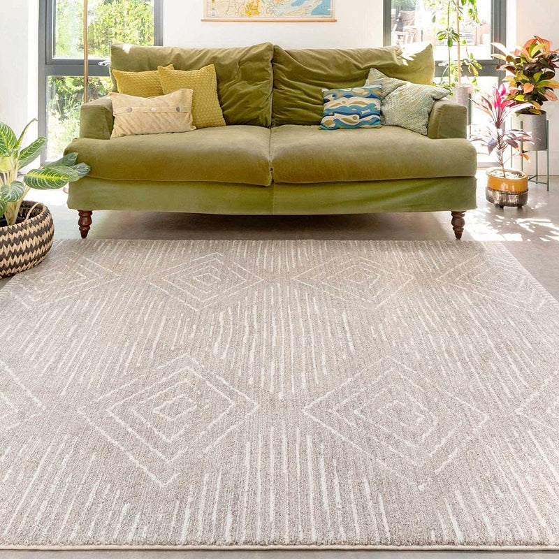 Modern Moroccan Berber Polyester Carpet Rug Tribal Diamond
