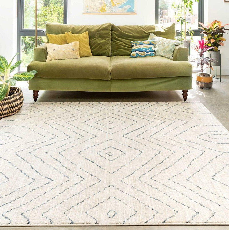 Modern Moroccan Berber Polyester Carpet Rug Tribal Diamond