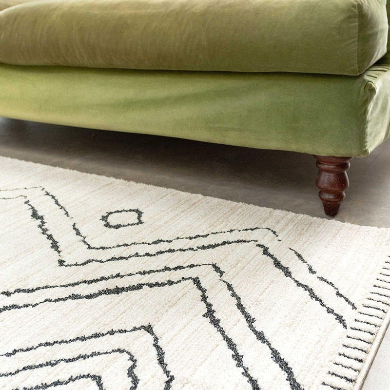Modern Moroccan Berber Polyester Carpet Rug Tribal Diamond