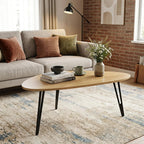 Modern Oval Coffee Table Oak Simple Centre Scandinavian