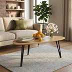 Modern Oval Coffee Table Oak Simple Centre Scandinavian