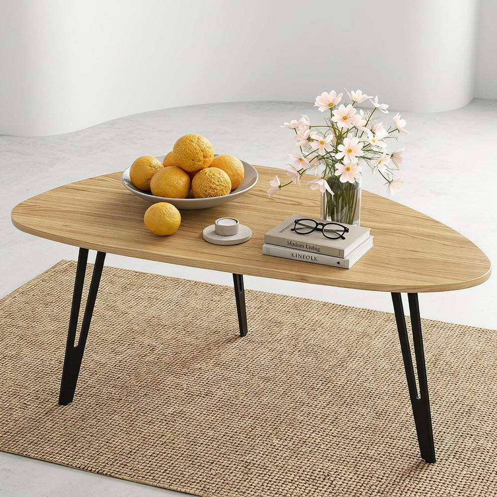 Modern Oval Coffee Table Oak Simple Centre Scandinavian