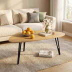 Modern Oval Coffee Table Oak Simple Centre Scandinavian