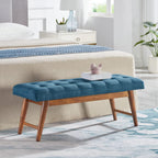 Modern Padded Upholstered Bench with Button Bedroom Entryway