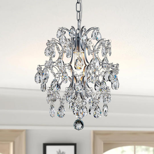 Modern Pendant Chandelier Crystal Raindrop Lighting Ceiling