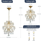 Modern Pendant Chandelier Crystal Raindrop Lighting Ceiling