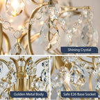 Modern Pendant Chandelier Crystal Raindrop Lighting Ceiling