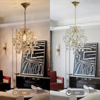 Modern Pendant Chandelier Crystal Raindrop Lighting Ceiling