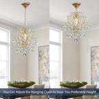 Modern Pendant Chandelier Crystal Raindrop Lighting Ceiling