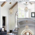 Modern Pendant Chandelier Crystal Raindrop Lighting Ceiling